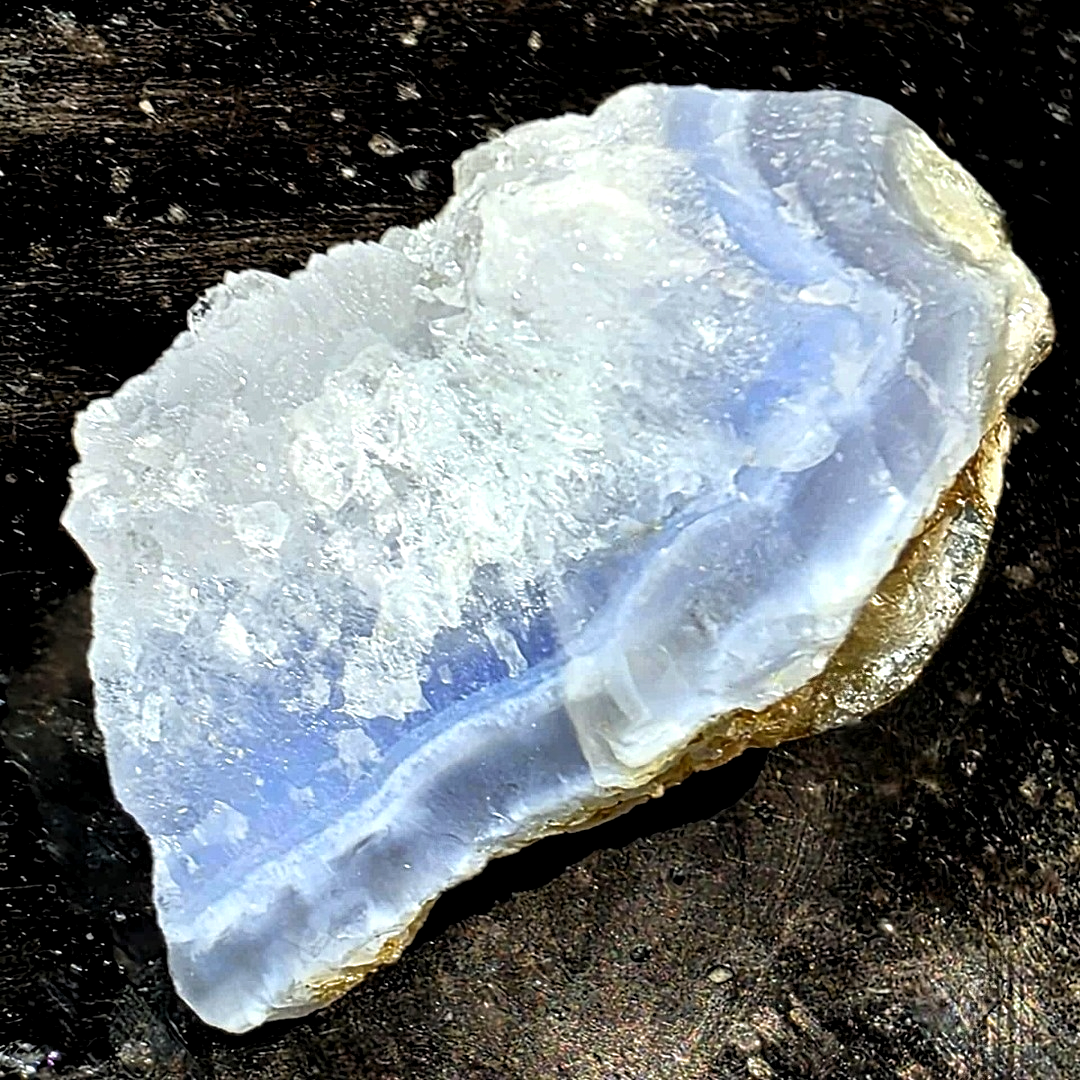 Druzy Blue Lace Agate with Mica Crystal Cluster