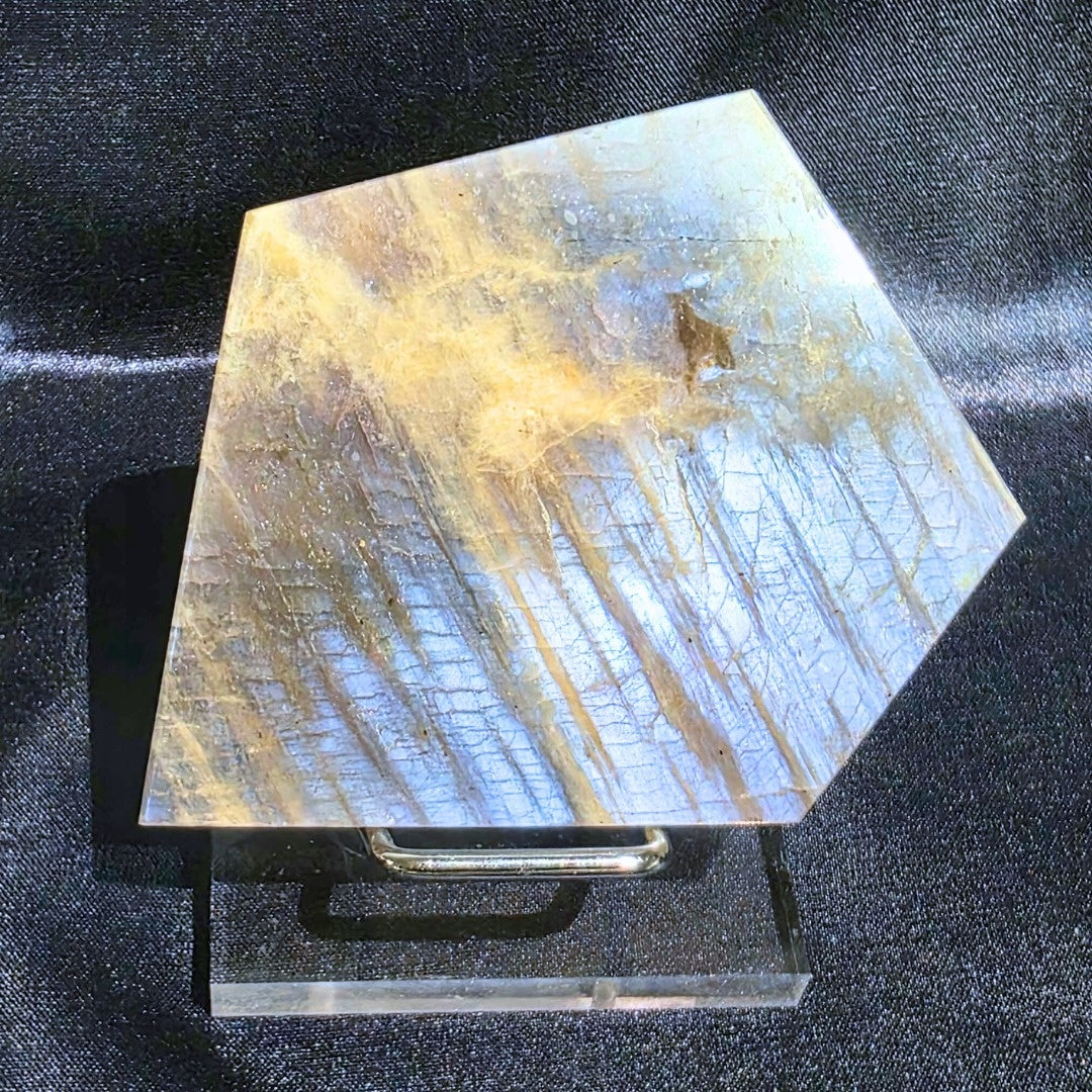 High Grade Blue Moonstone Slab - includes holder