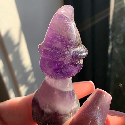 Smoky Amethyst Crystal Cat Carving