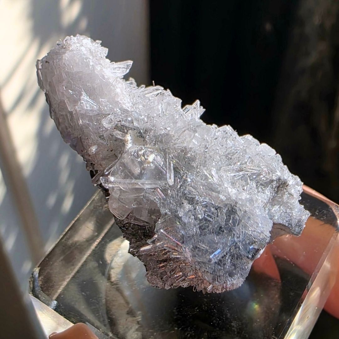Collector Calcite on Needle Quartz Specimen - Fujian, China