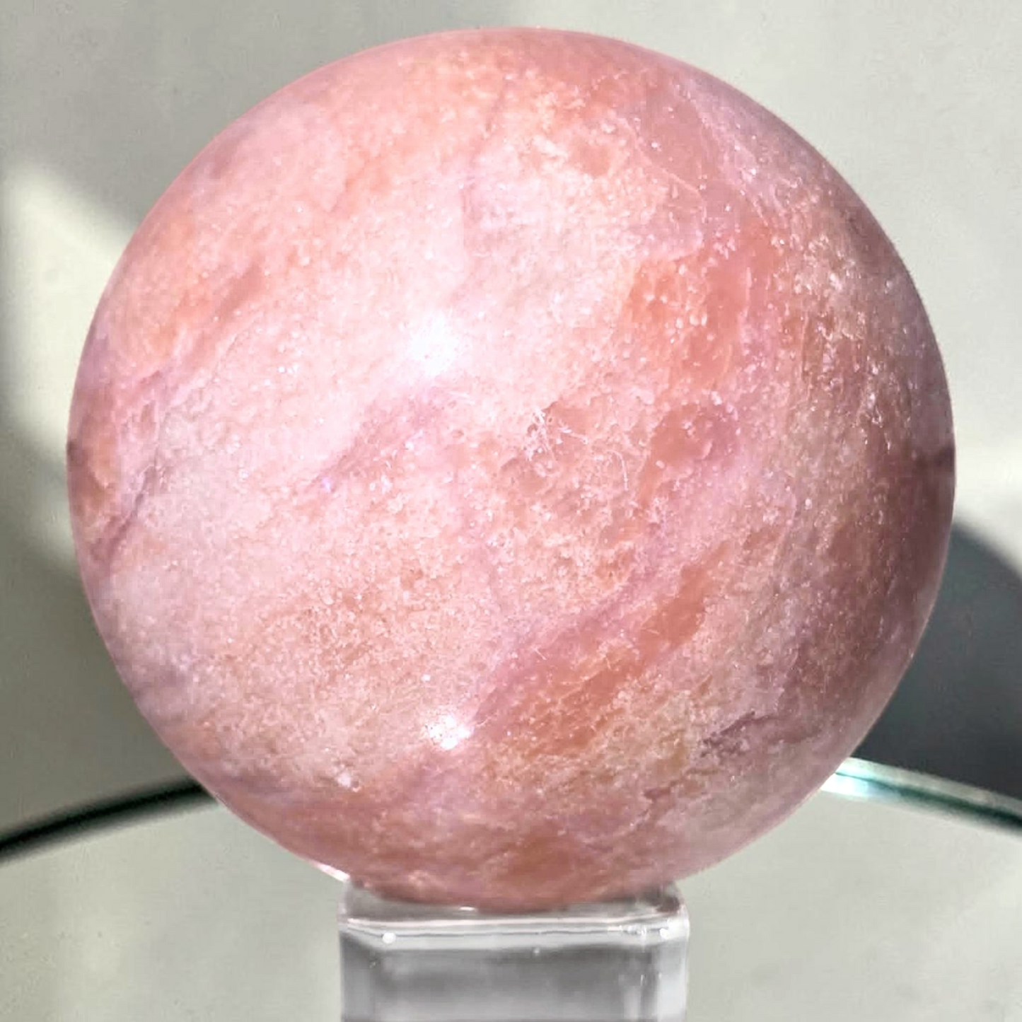 Pink Opal & Quartz Crystal Sphere - 360g
