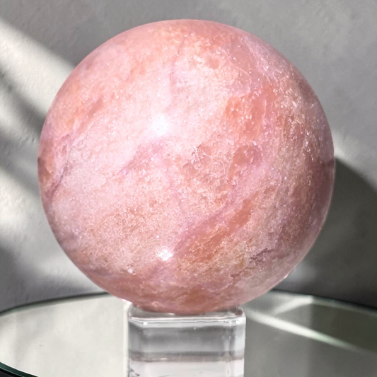 Pink Opal & Quartz Crystal Sphere - 360g