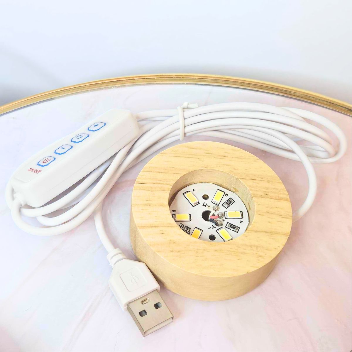 USB Wood Light Base