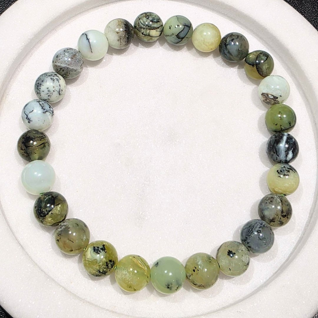 Natural Green Opal 8mm Crystal Bracelet - Madagascar