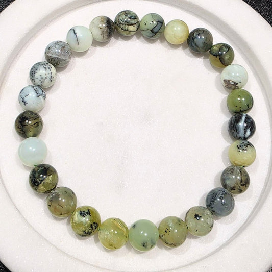 Natural Green Opal 8mm Crystal Bracelet - Madagascar