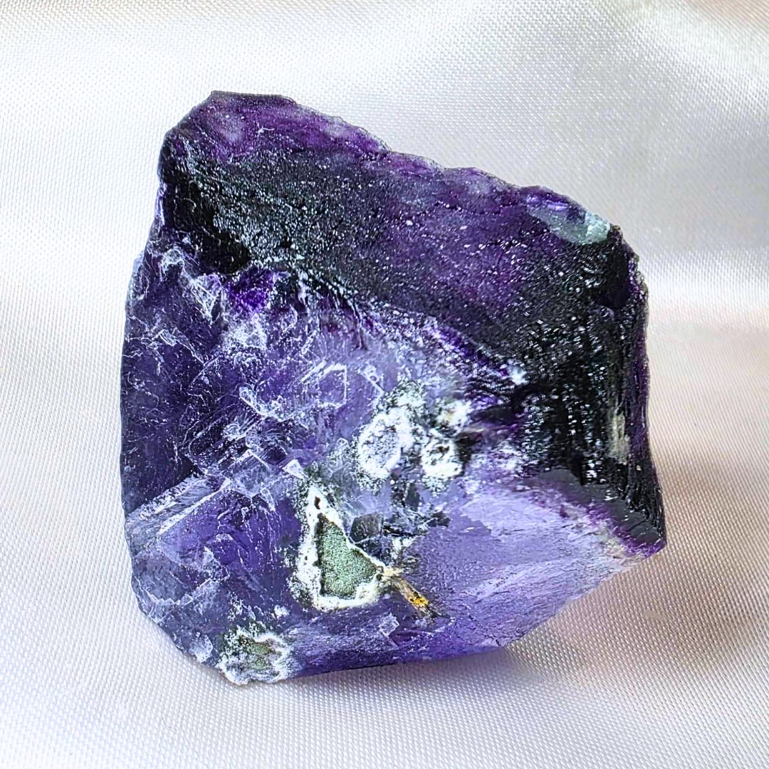Rare Yindu Etched Cubic Fluorite with Purple Zoning