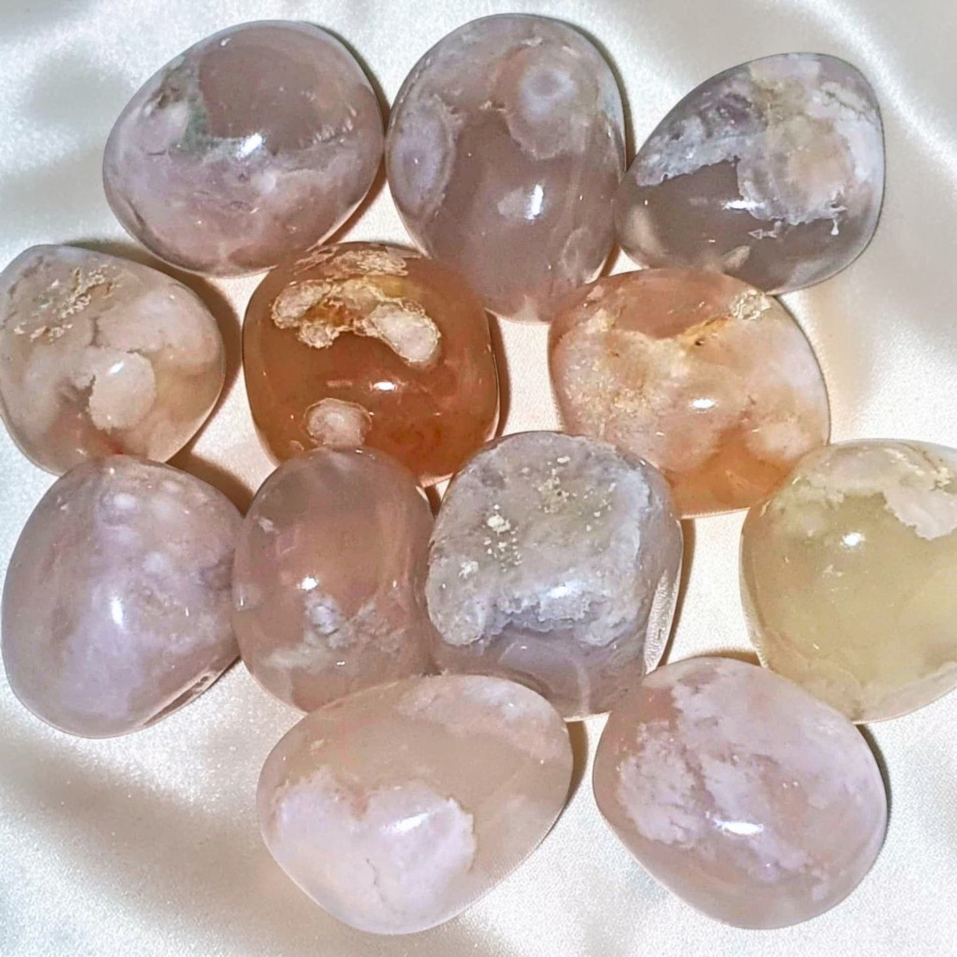 flower agate tumbles