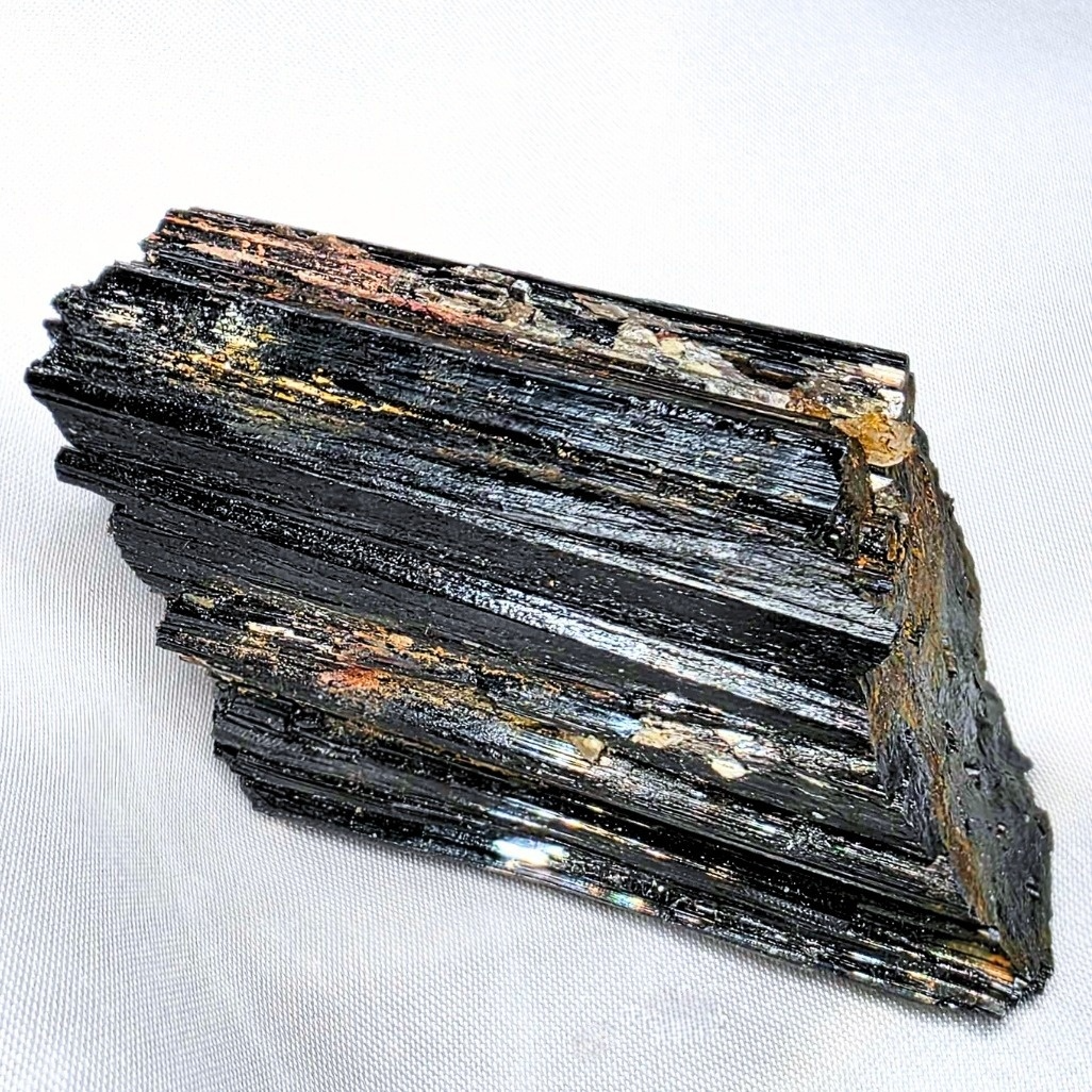 Iridescent Black Tourmaline with Quartz & Mica Cluster - 84g