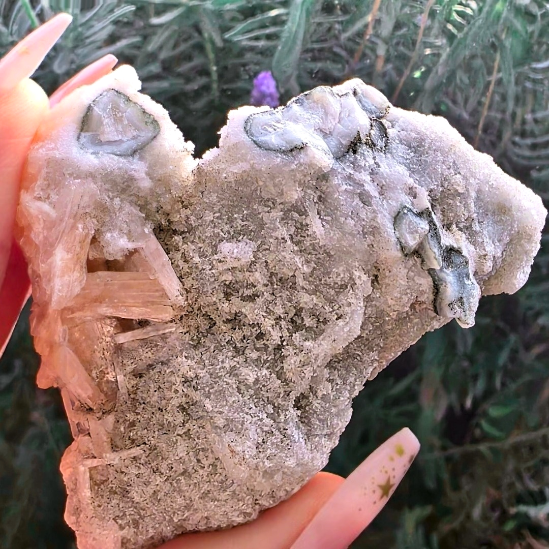 Zeolite with Stalactites & Shimmering Peach Stilbite Cluster - 124g