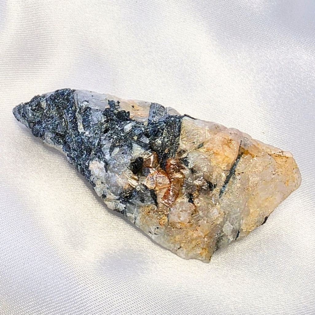 Blue Tourmaline (Indicolite) with Mica & Quartz Crystal Cluster