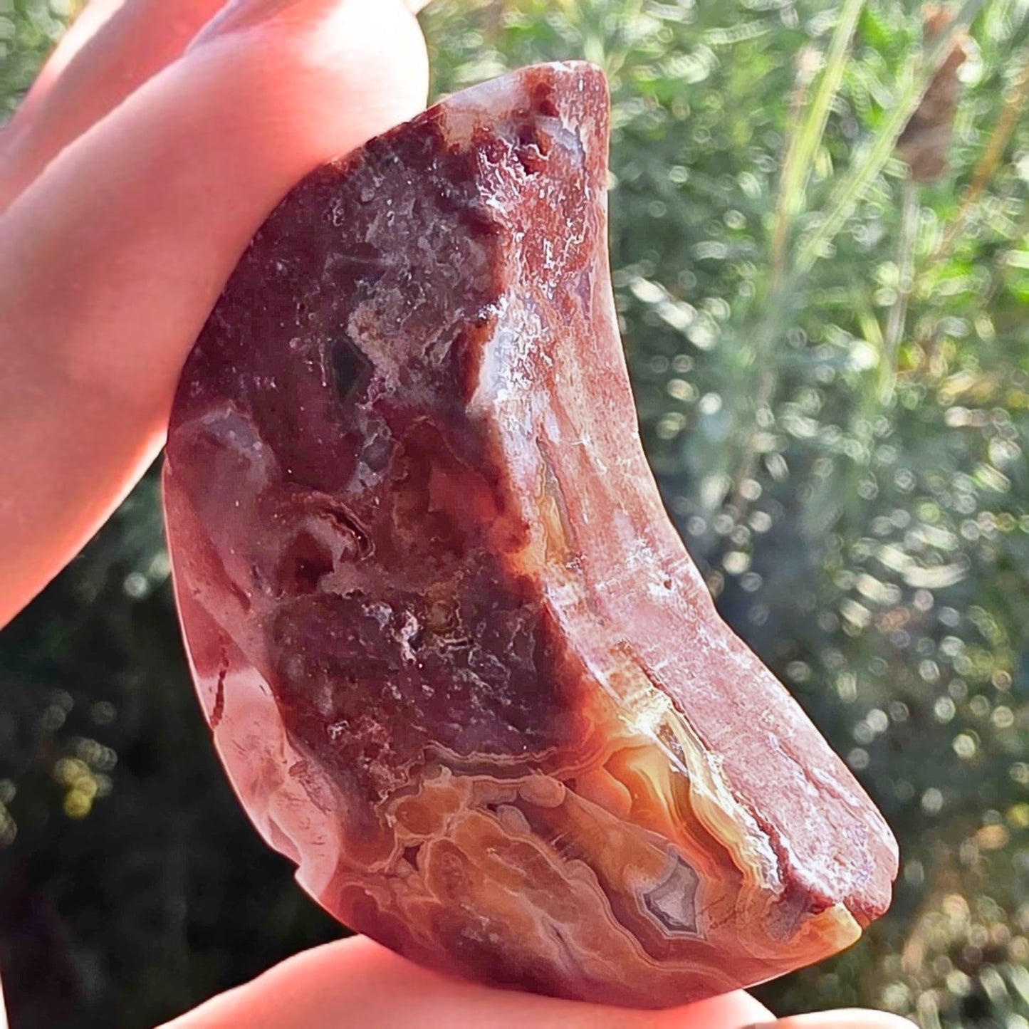 Crazy Lace Agate Druzy Crystal Moon