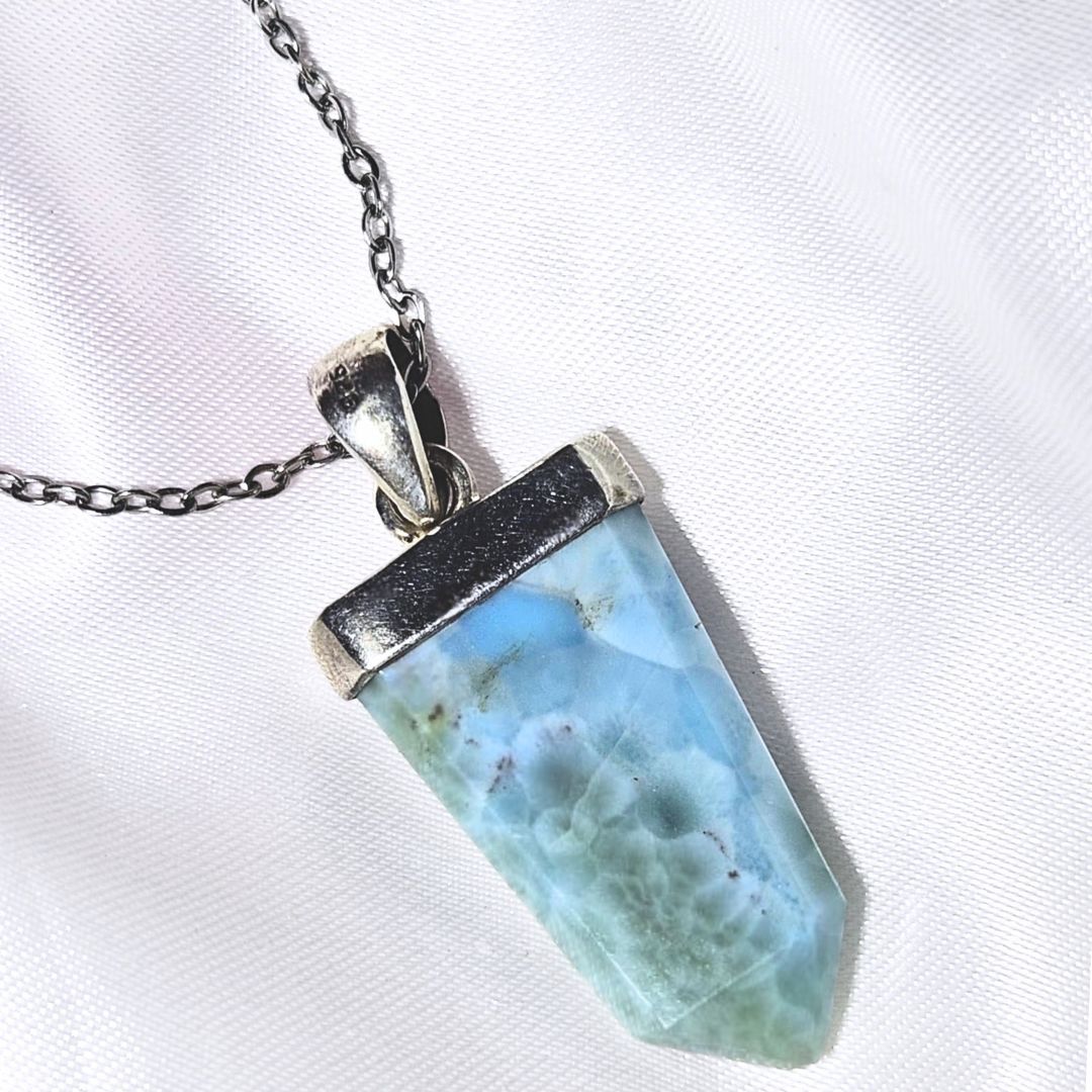 Sterling Silver Larimar (Pectolite) Necklace