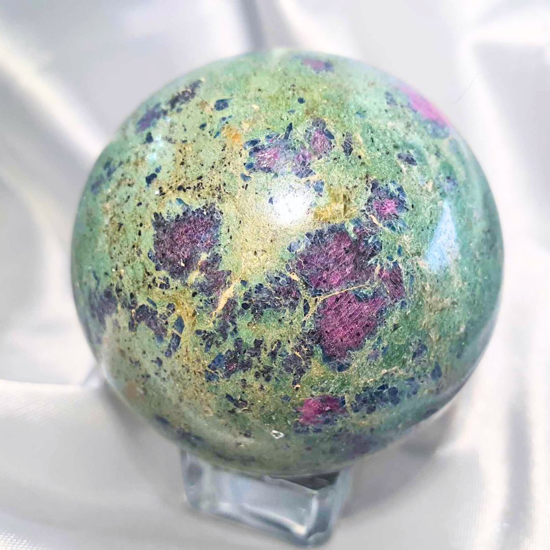 Natural Ruby in Fuchsite Sphere - UV reactive - 276g