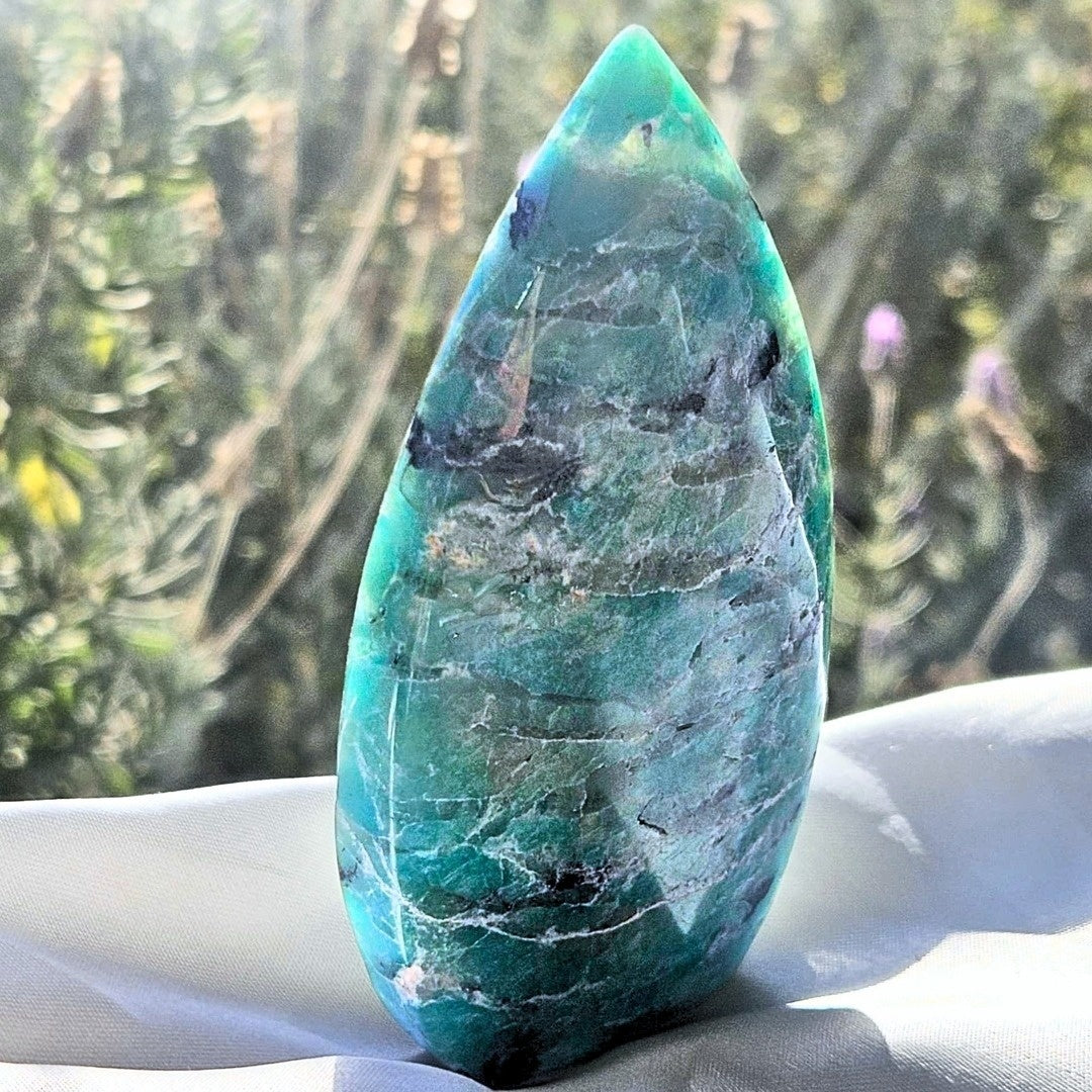 Amazonite with Smoky Quartz & Black Tourmaline Free Form