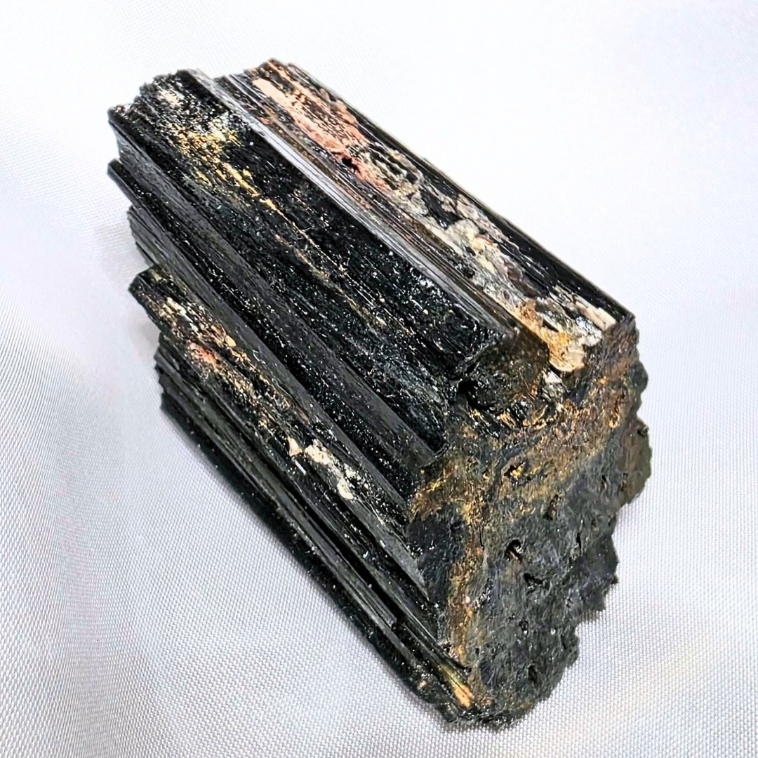 Iridescent Black Tourmaline with Quartz & Mica Cluster - 84g