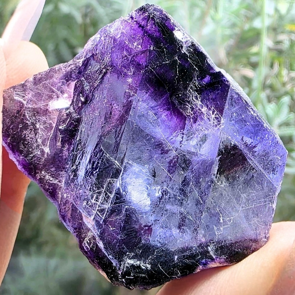 Rare Yindu Etched Cubic Fluorite with Purple Zoning