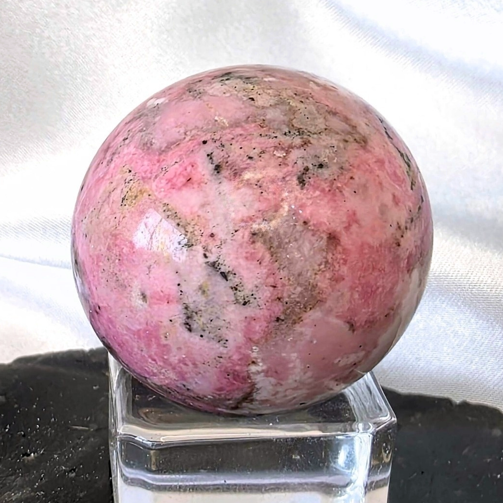 peruvian pink rhodonite sphere