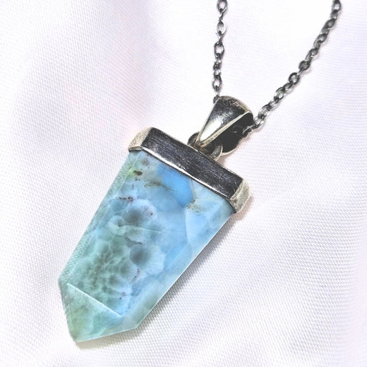 Sterling Silver Larimar (Pectolite) Necklace