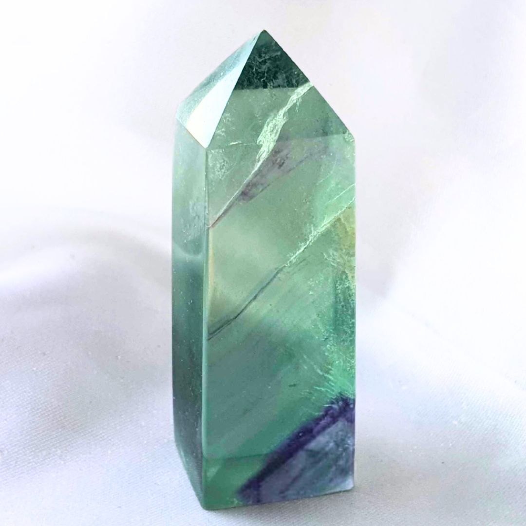 Extra Grade Green & Purple Fluorite Tower Point