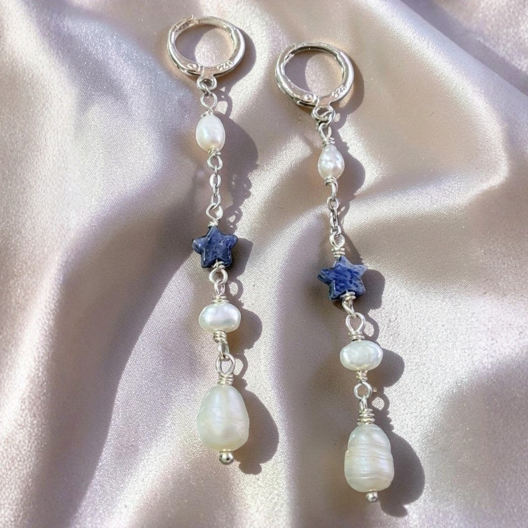 Étoile Sodalite & Freshwater Pearl Earrings