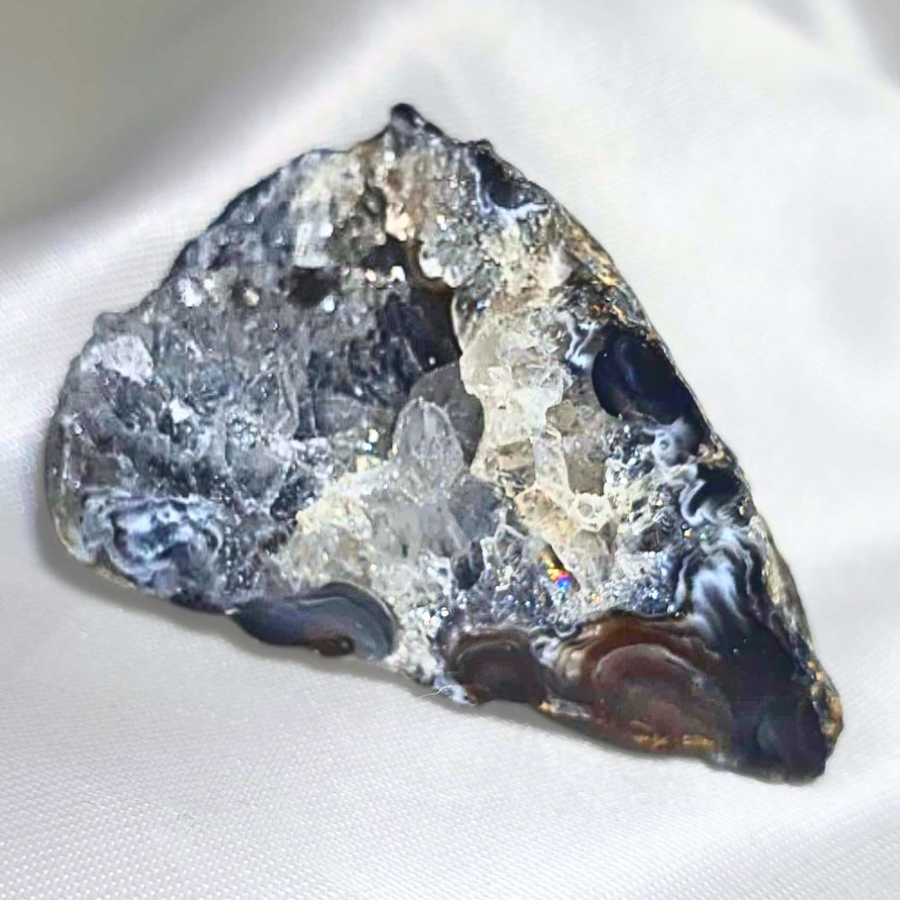 Occo Agate Grey Blue Semi-polished Geode Crystal