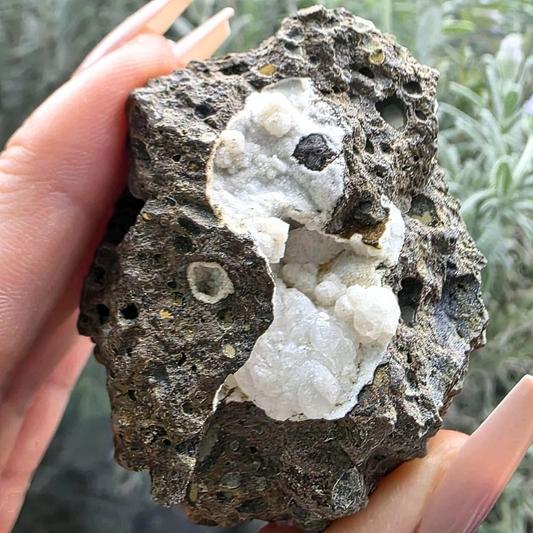 Chabazite with Calcite in Basalt Cluster - Ardglen, NSW