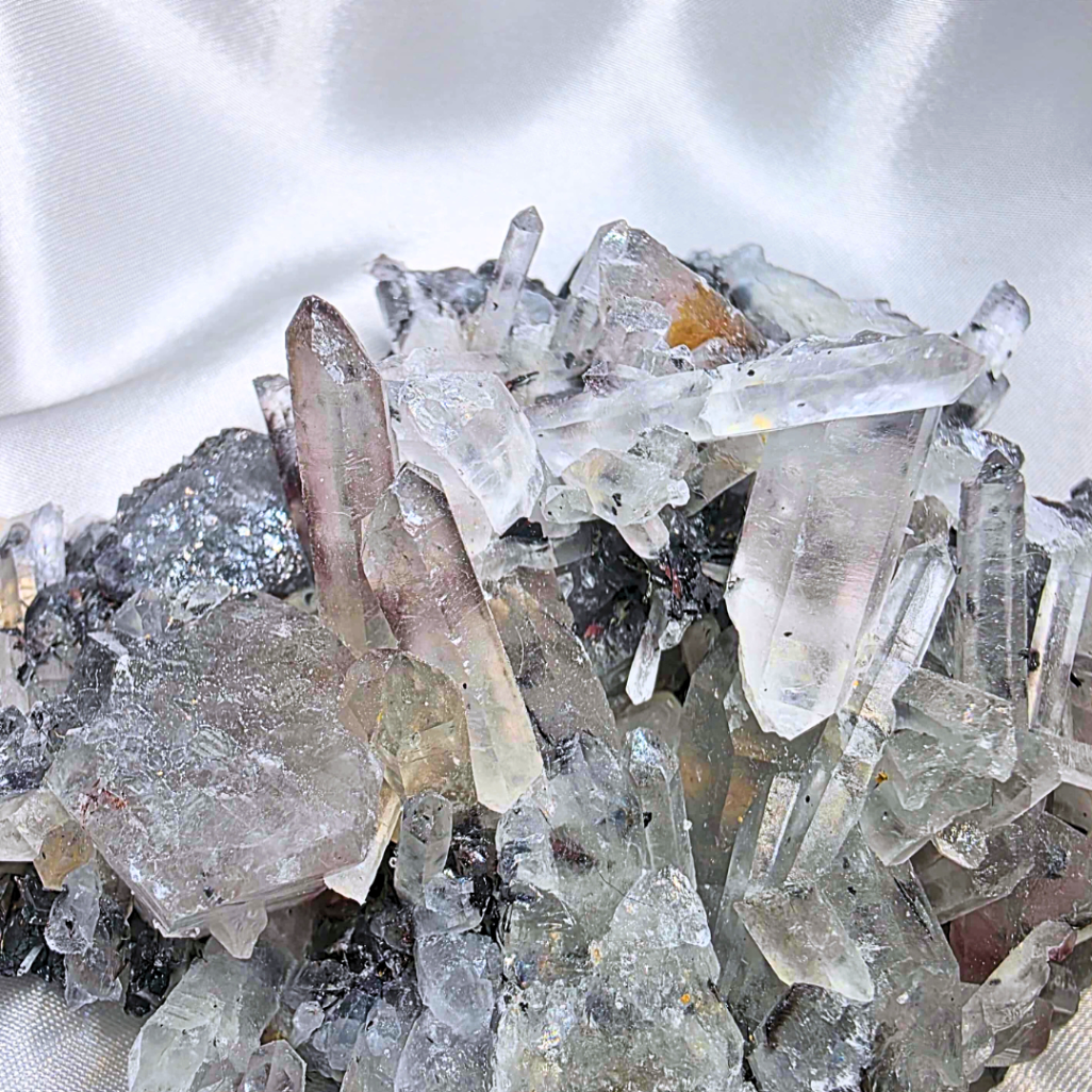 Specularite Quartz Crystal Cluster - 208g