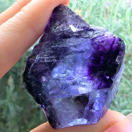 Rare Yindu Etched Cubic Fluorite with Purple Zoning