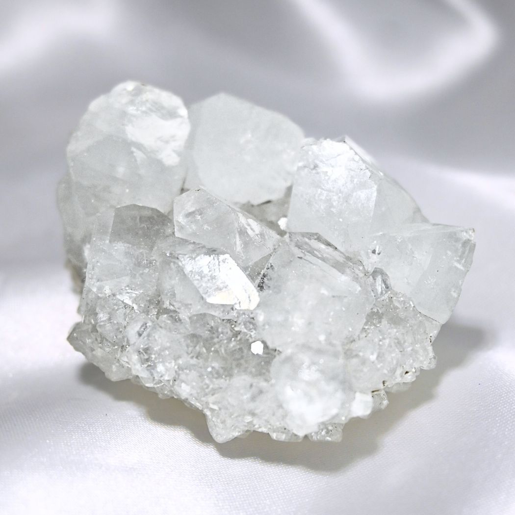 Diamond Apophyllite Cluster with Rainbows