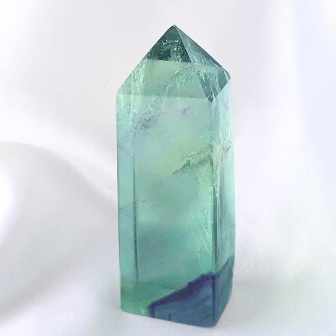 Extra Grade Green & Purple Fluorite Tower Point