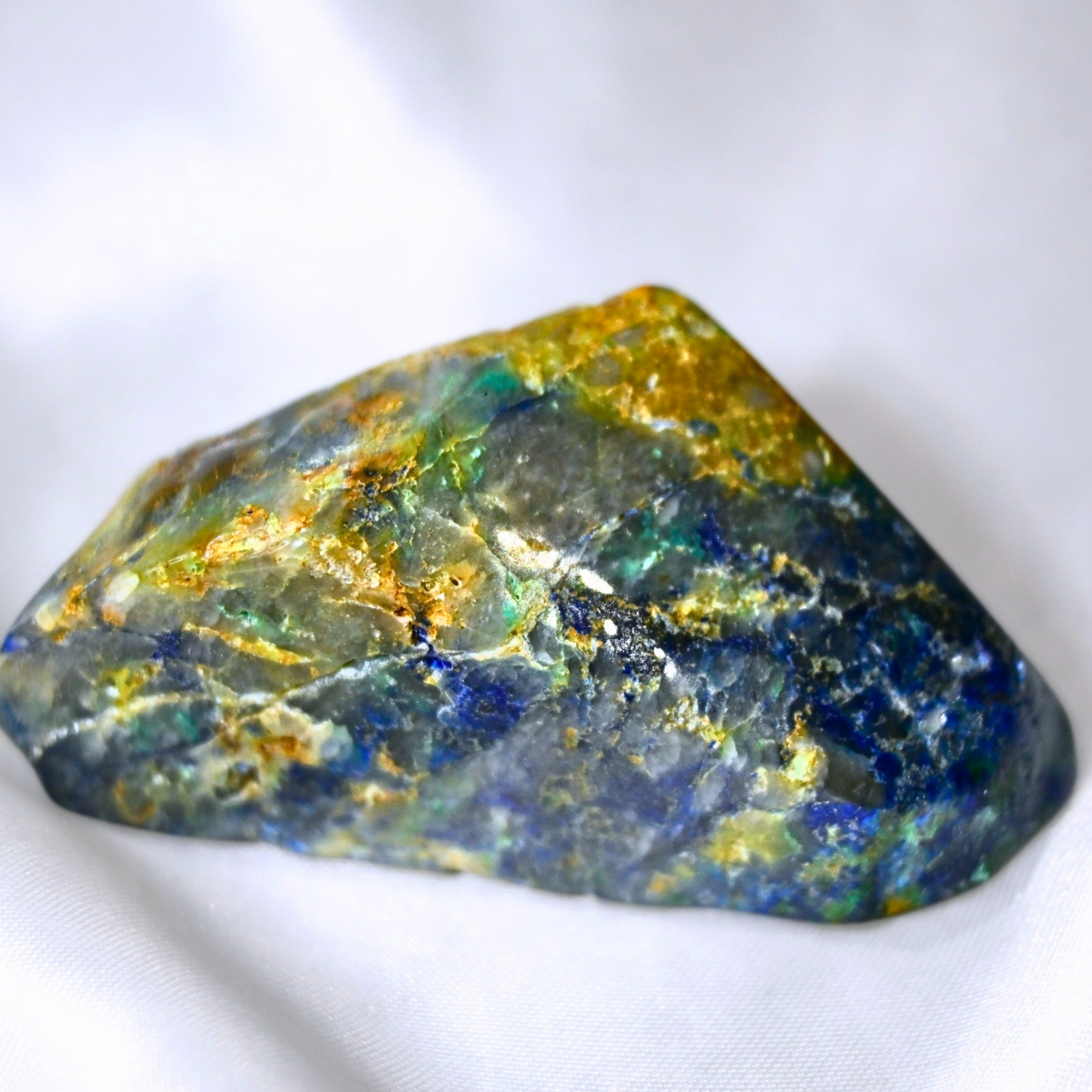 Phoenix Stone (Ajoite) Semi Polished Free Form - Chrysocolla, Malachite & Turquoise