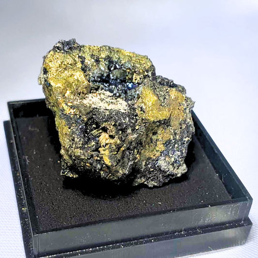 Sphalerite with Pyrite on Quartz Specimen - Includes Specimen Box