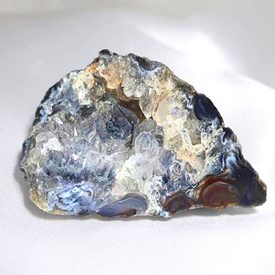 Occo Agate Grey Blue Semi-polished Geode Crystal