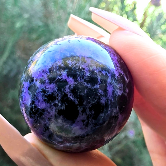 Charoite with Mica Crystal Sphere - 32mm