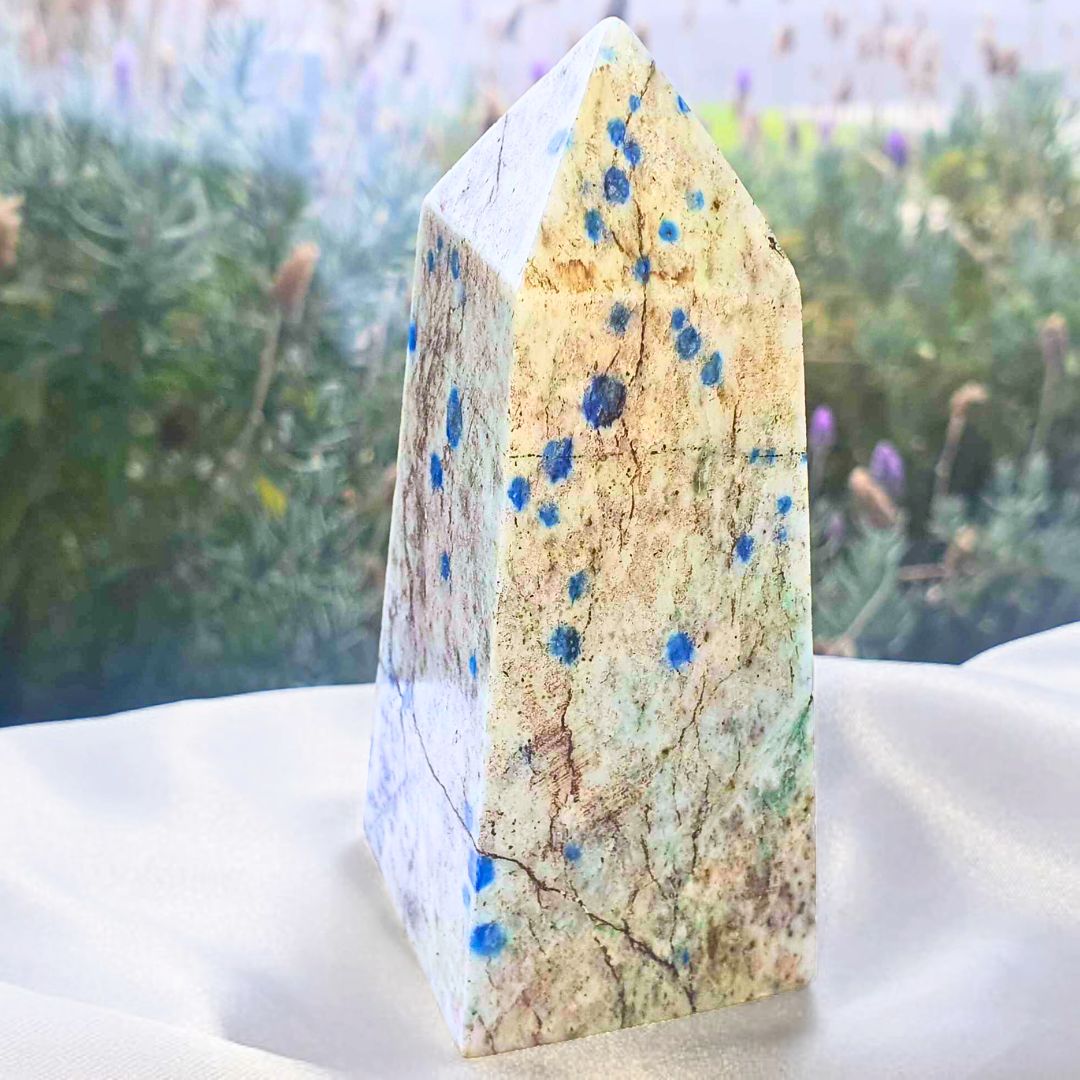 Genuine K2 Tower Point (Azurite, Malachite & Granite) - 280g