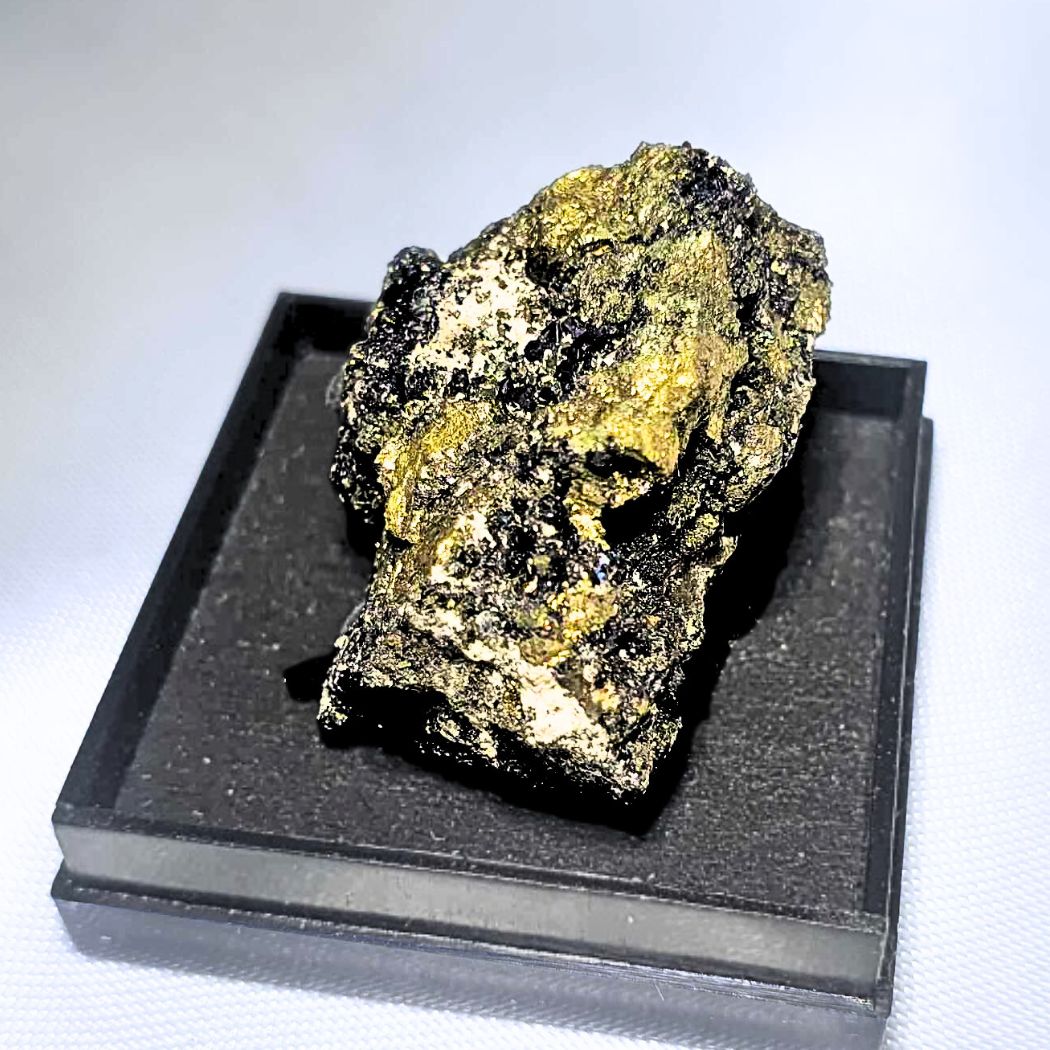 Sphalerite with Pyrite on Quartz Specimen - Includes Specimen Box