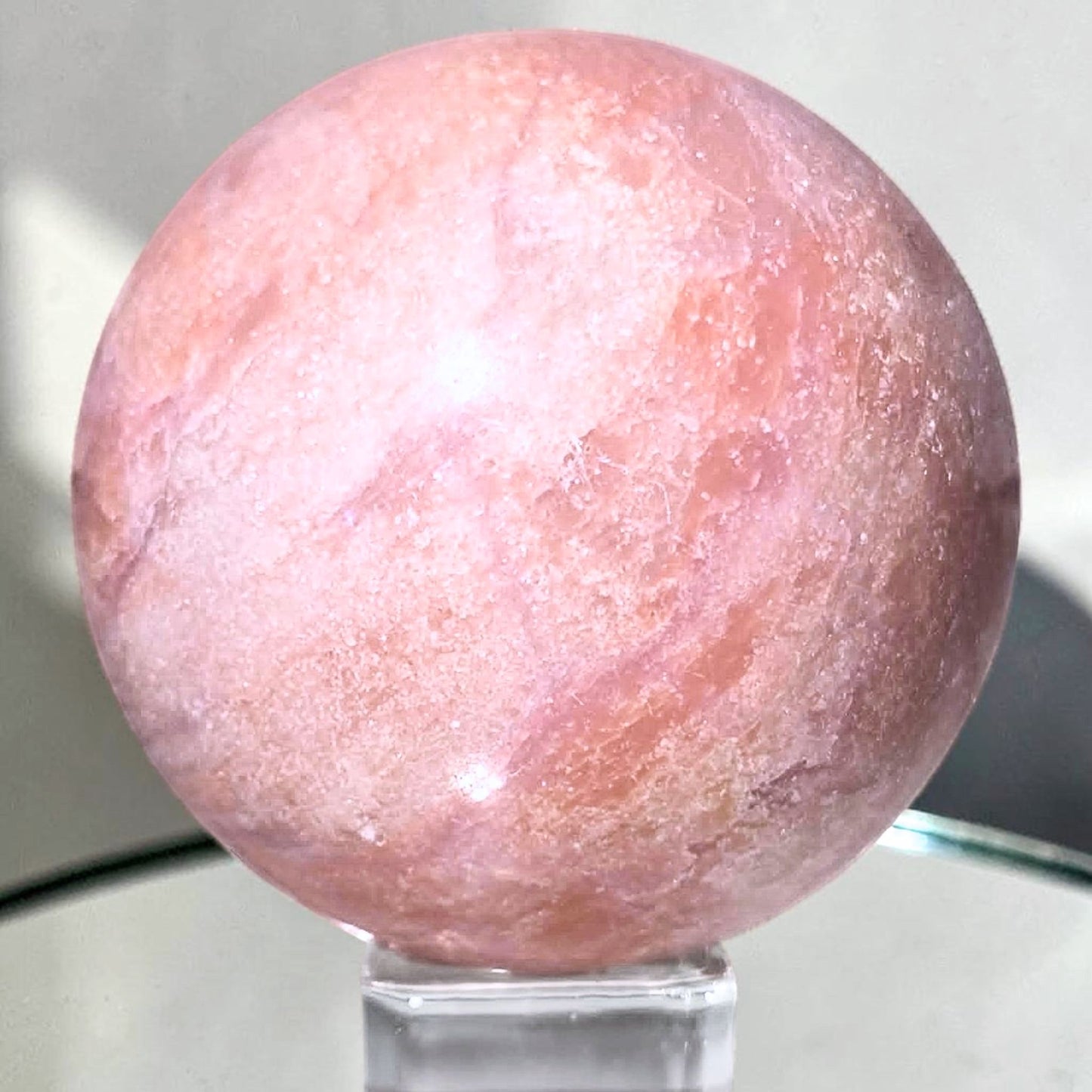 Pink Opal & Quartz Crystal Sphere - 360g