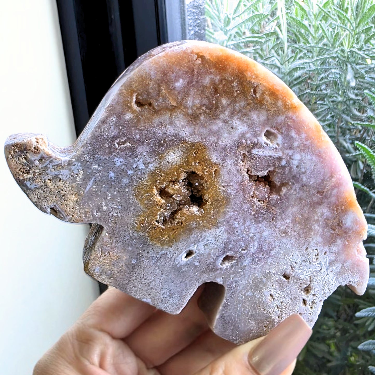 Large Pink Amethyst Elephant - 320g