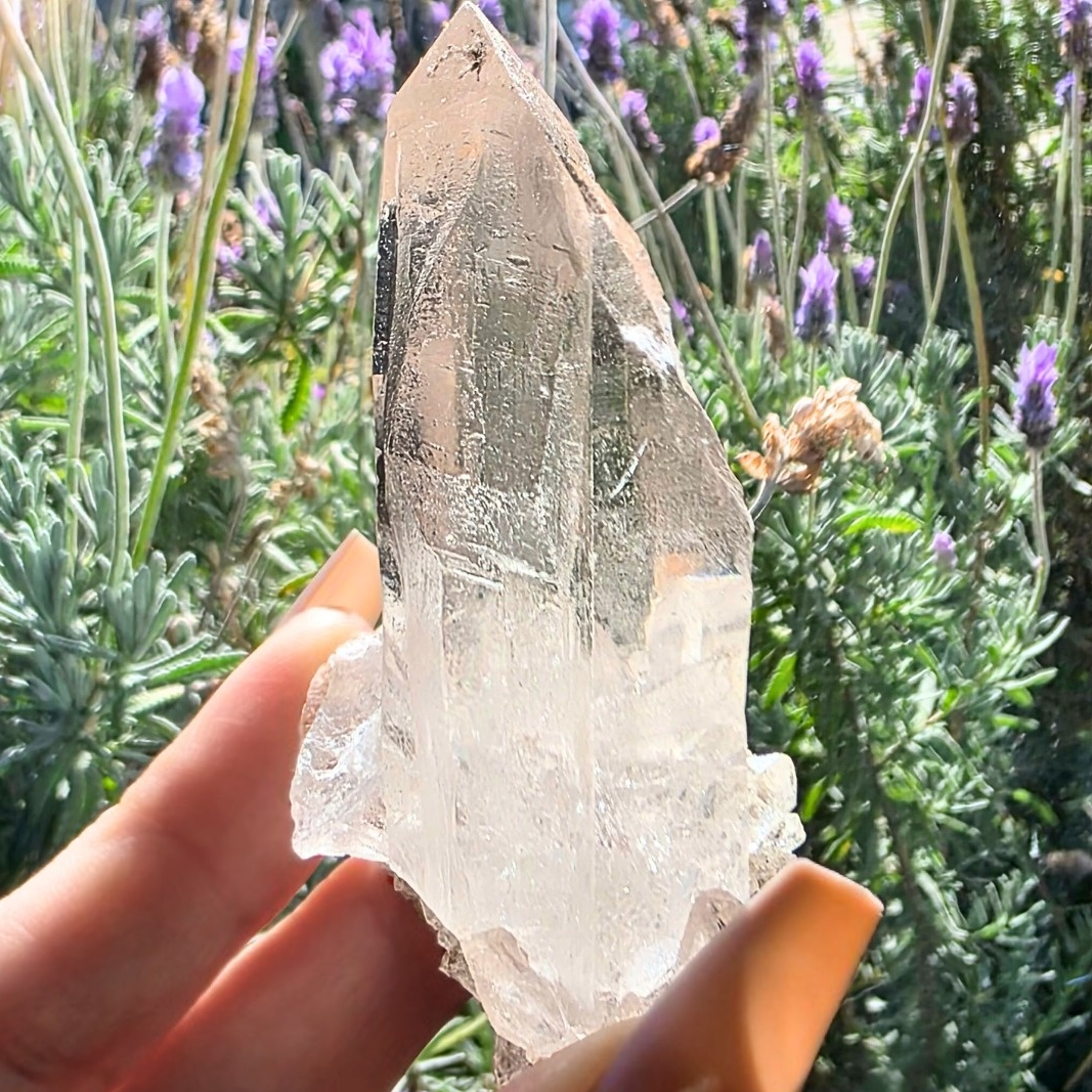 Clear Quartz Crystal Cluster with Rainbows (7.9cm)