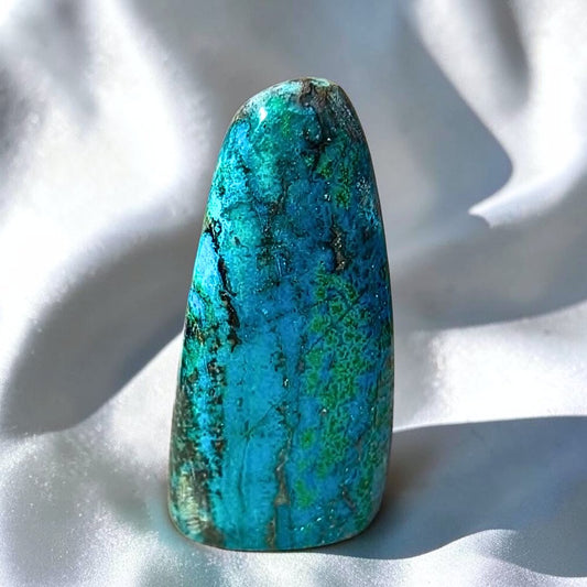High Grade Peruvian Chrysocolla with Malachite & Quartz Freeform
