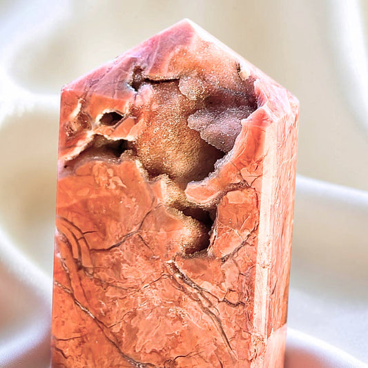 Druzy Pink Petal Agate (Cotton Candy) Crystal Tower - 151g