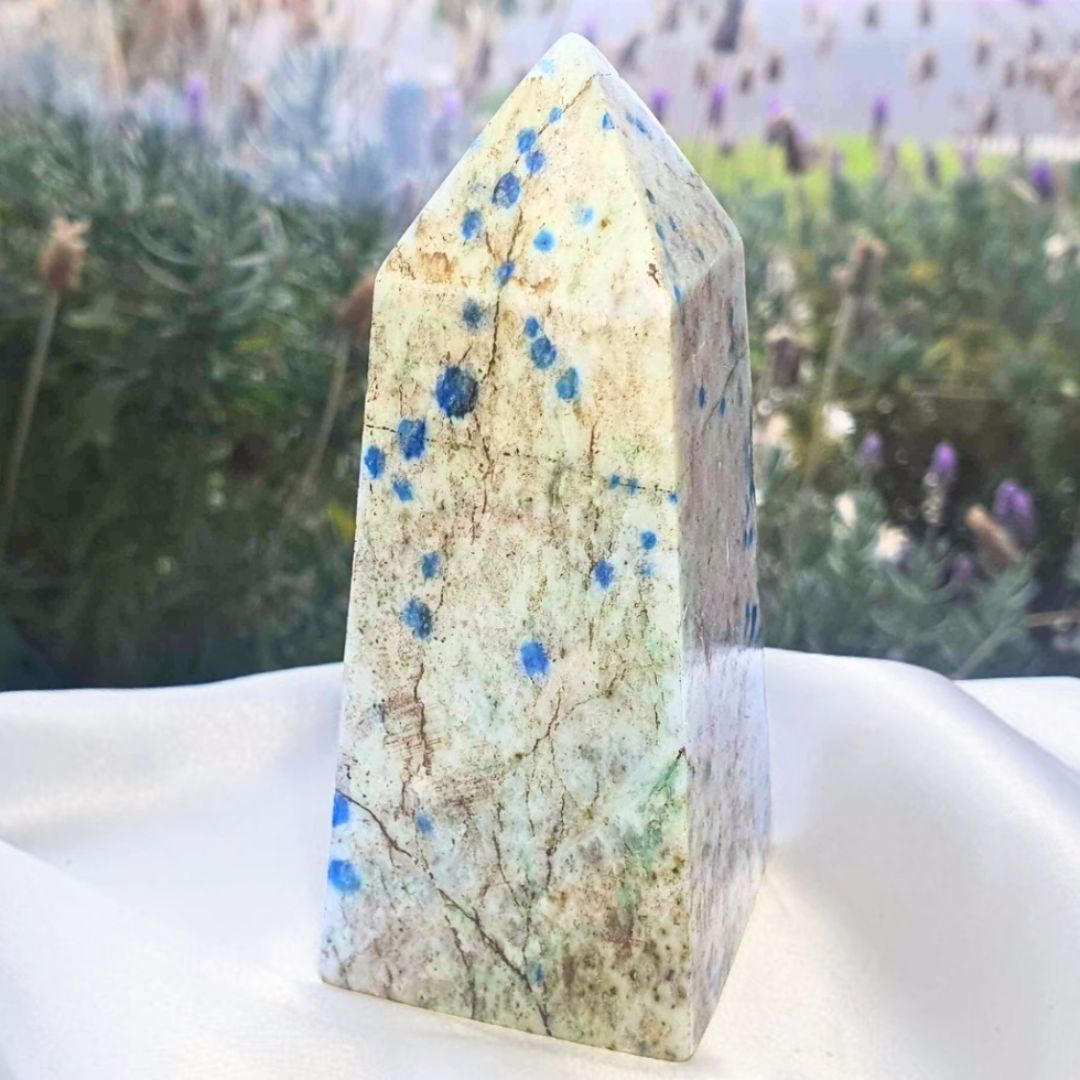 Genuine K2 Tower Point (Azurite, Malachite & Granite) - 280g