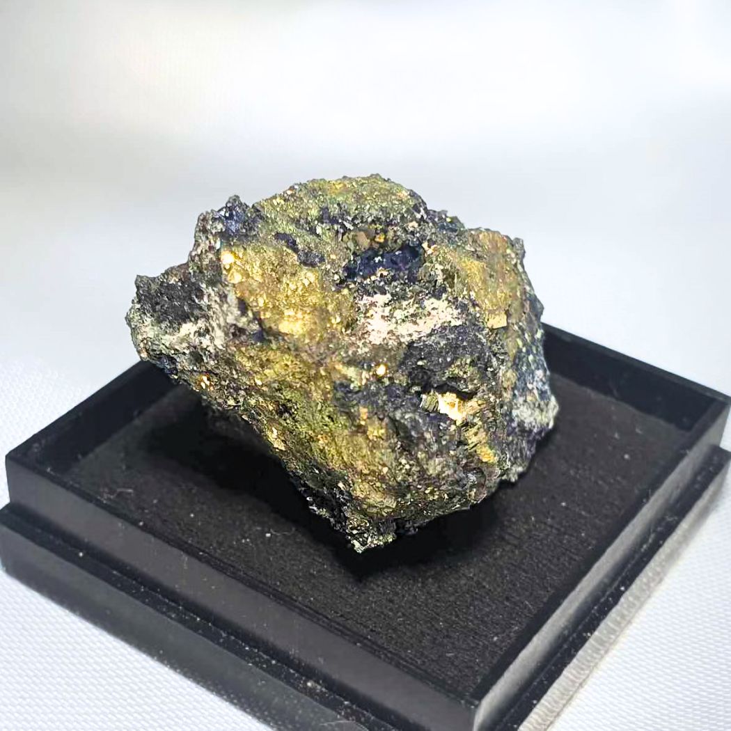 Sphalerite with Pyrite on Quartz Specimen - Includes Specimen Box