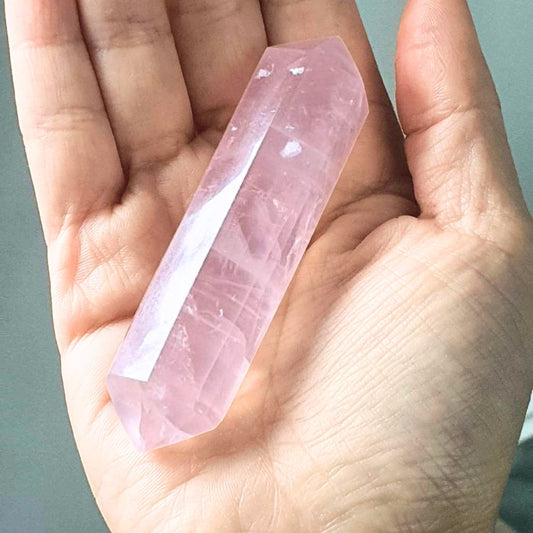 High Grade Rose Quartz Double-Terminated Wand Point