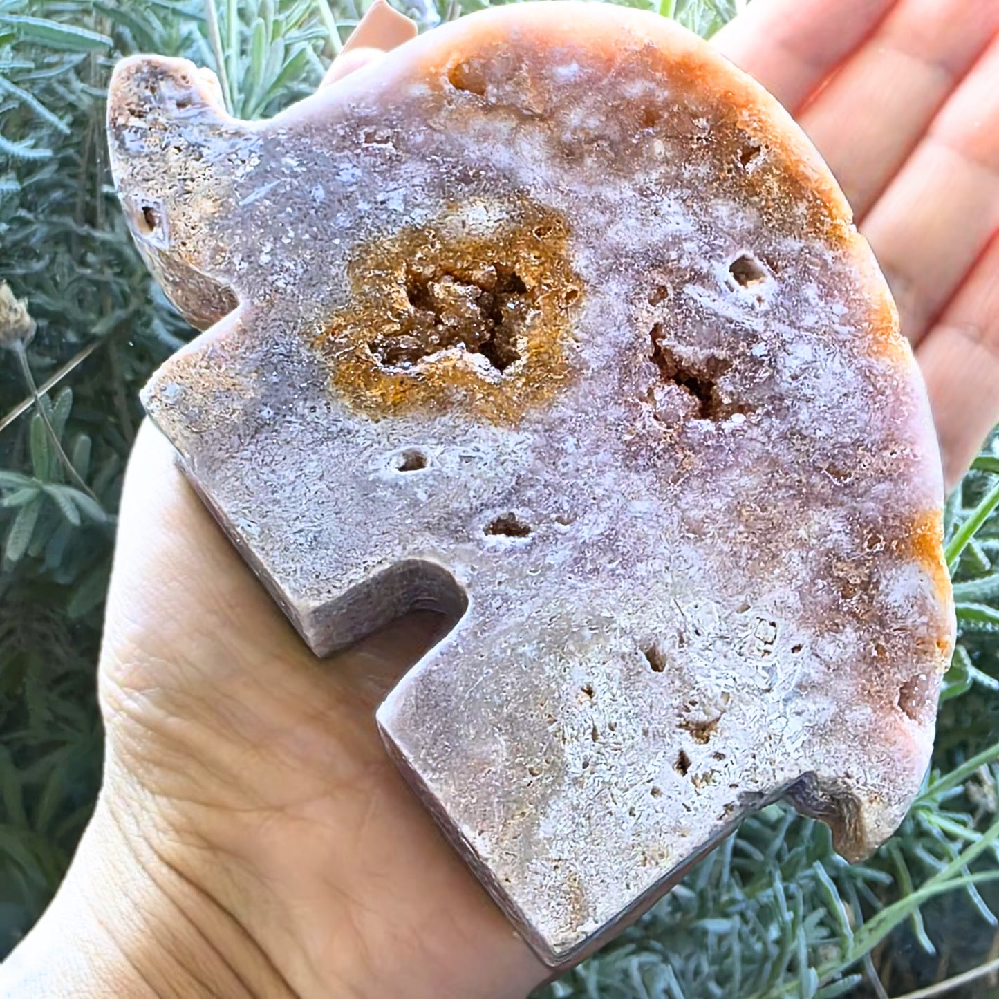 Large Pink Amethyst Elephant - 320g