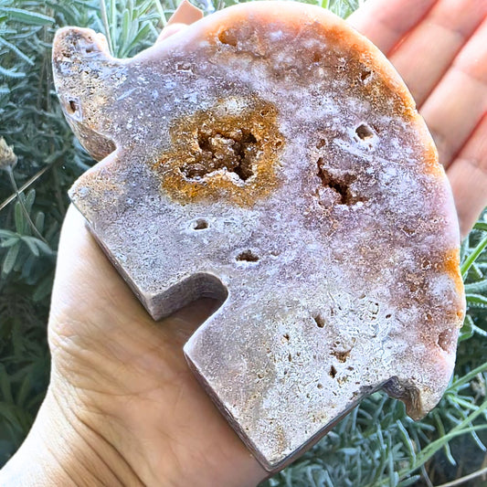 Large Pink Amethyst Elephant - 320g