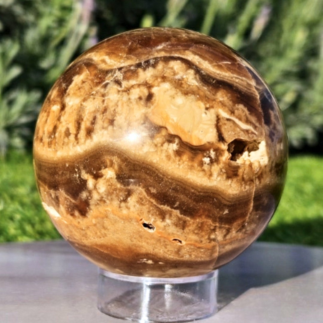 Chocolate Calcite (Brown Aragonite) Sphere