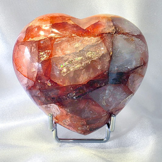 High Grade Puffy Fire Quartz Heart Crystal - 193g