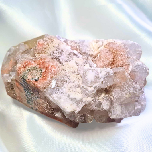 Pink Sugar Cubic Apophyllite, Peach Stilbite & Zeolite Cluster - 360g