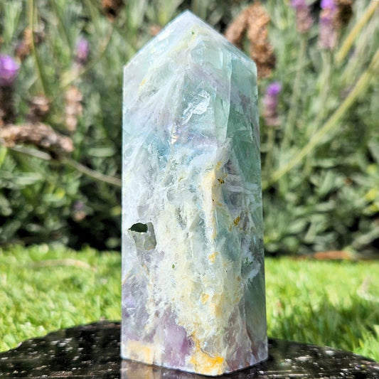 Feather Fluorite (Scolecite) Tower